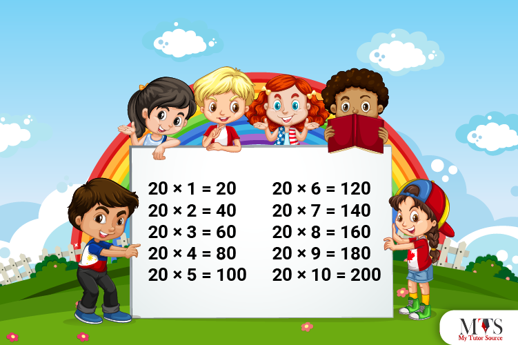Multiplication Table of 20 – Tips to Memorize 20 Times Table & Example Questions