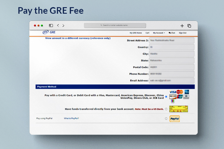 Pay the GRE Fee