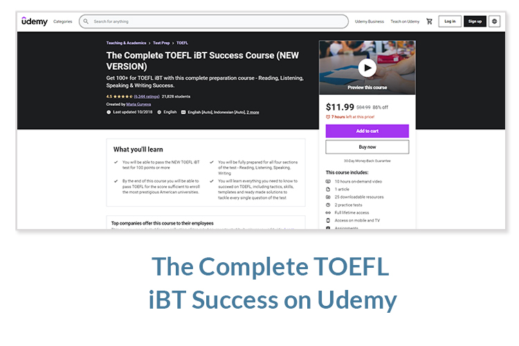 The Complete TOEFL iBT Success on Udemy